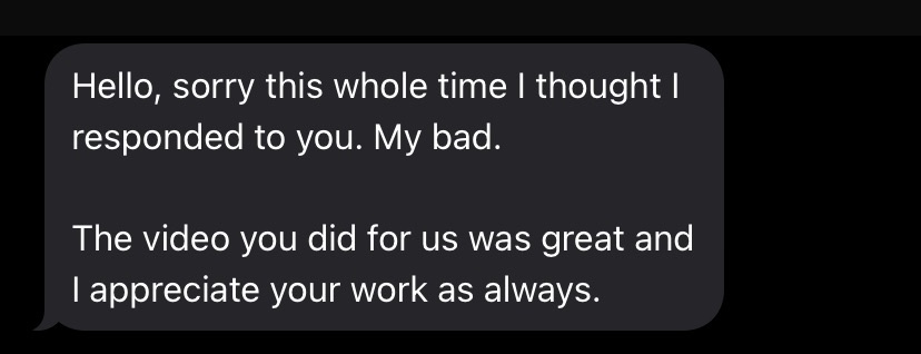 Client feedback - the video was great