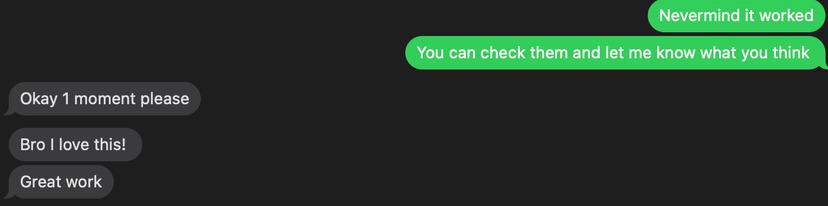 Client feedback - bro I love this